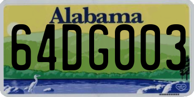 AL license plate 64DG003