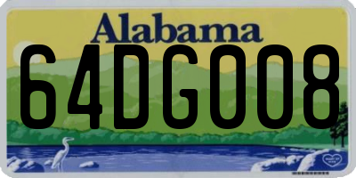 AL license plate 64DG008