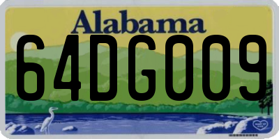 AL license plate 64DG009