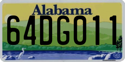 AL license plate 64DG011