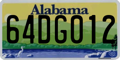 AL license plate 64DG012