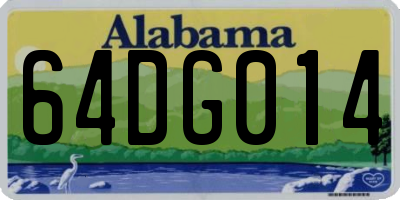 AL license plate 64DG014