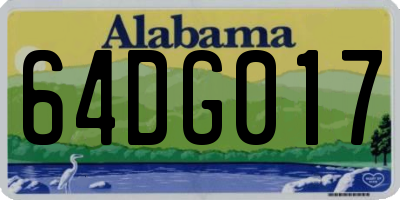 AL license plate 64DG017