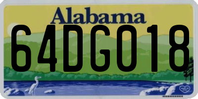 AL license plate 64DG018