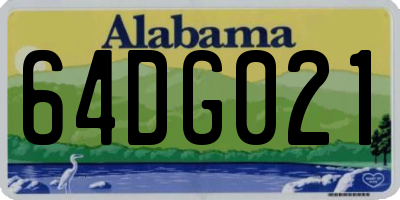 AL license plate 64DG021