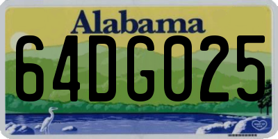 AL license plate 64DG025