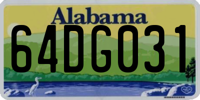 AL license plate 64DG031