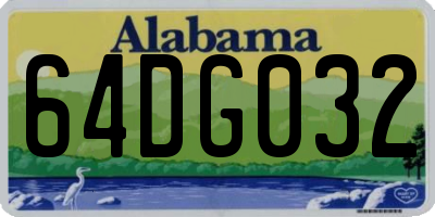 AL license plate 64DG032