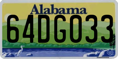 AL license plate 64DG033