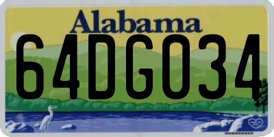 AL license plate 64DG034