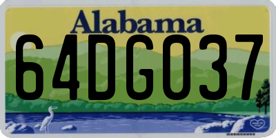 AL license plate 64DG037