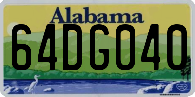 AL license plate 64DG040
