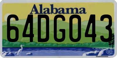 AL license plate 64DG043