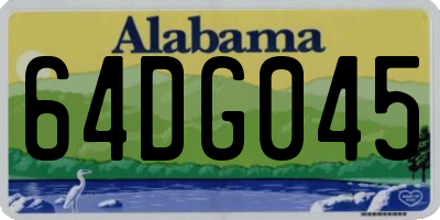AL license plate 64DG045