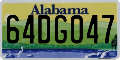 AL license plate 64DG047