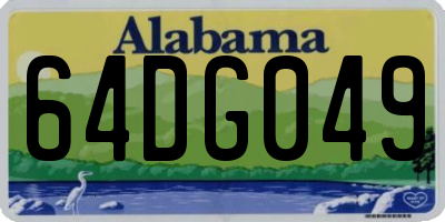AL license plate 64DG049
