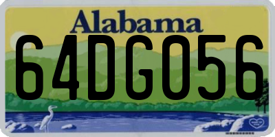 AL license plate 64DG056
