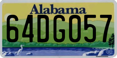 AL license plate 64DG057