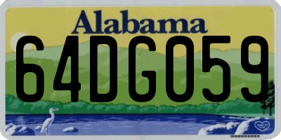 AL license plate 64DG059
