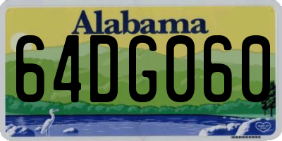 AL license plate 64DG060
