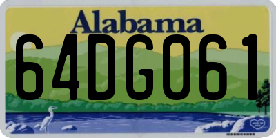 AL license plate 64DG061