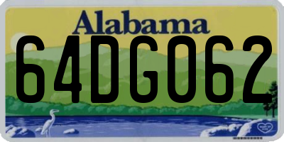 AL license plate 64DG062