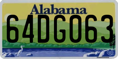 AL license plate 64DG063