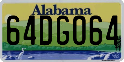 AL license plate 64DG064