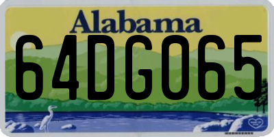 AL license plate 64DG065