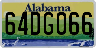 AL license plate 64DG066
