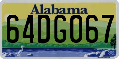 AL license plate 64DG067