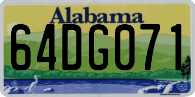 AL license plate 64DG071