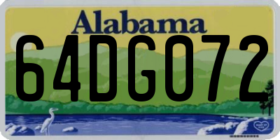 AL license plate 64DG072