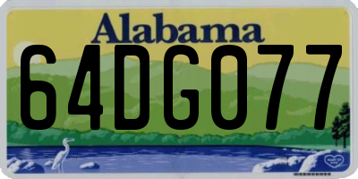 AL license plate 64DG077