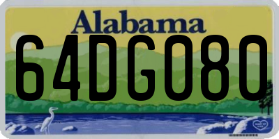 AL license plate 64DG080