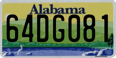 AL license plate 64DG081