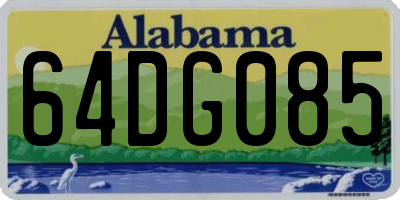 AL license plate 64DG085