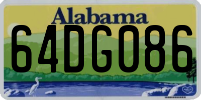 AL license plate 64DG086