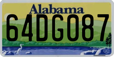 AL license plate 64DG087