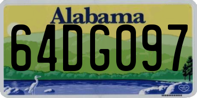 AL license plate 64DG097