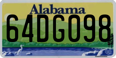 AL license plate 64DG098