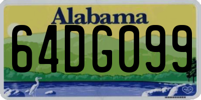 AL license plate 64DG099
