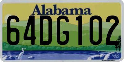 AL license plate 64DG102