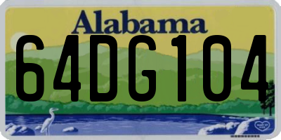 AL license plate 64DG104