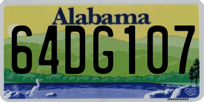 AL license plate 64DG107