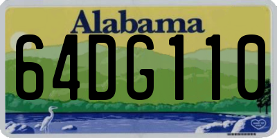 AL license plate 64DG110