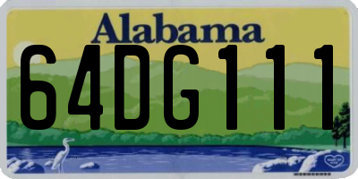 AL license plate 64DG111