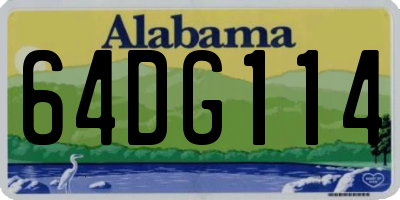 AL license plate 64DG114