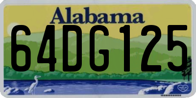 AL license plate 64DG125