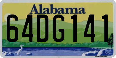AL license plate 64DG141
